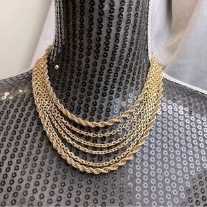 Monet Necklace Multi Strand Roped Chain Multi Layer Necklace